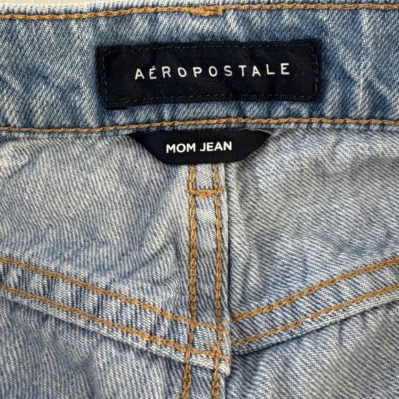 Aeropostale Mom Jeans Distressed Size 0 Blue Ankle Slouchy Grunge 90s 24x27 - Picture 5 of 11